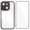 For iPhone 14 Plus TPU Case WANLONFENG Shockproof Clear Phone Cover with Tempered Glass Film