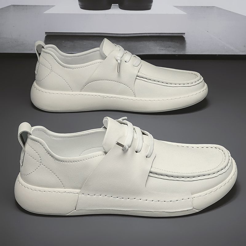 Round Toe Lace Up Loafers Soft Leather Shoes for Men Summer Sale Designer Adults Classic Original Social On Pu Man Casual Shoe