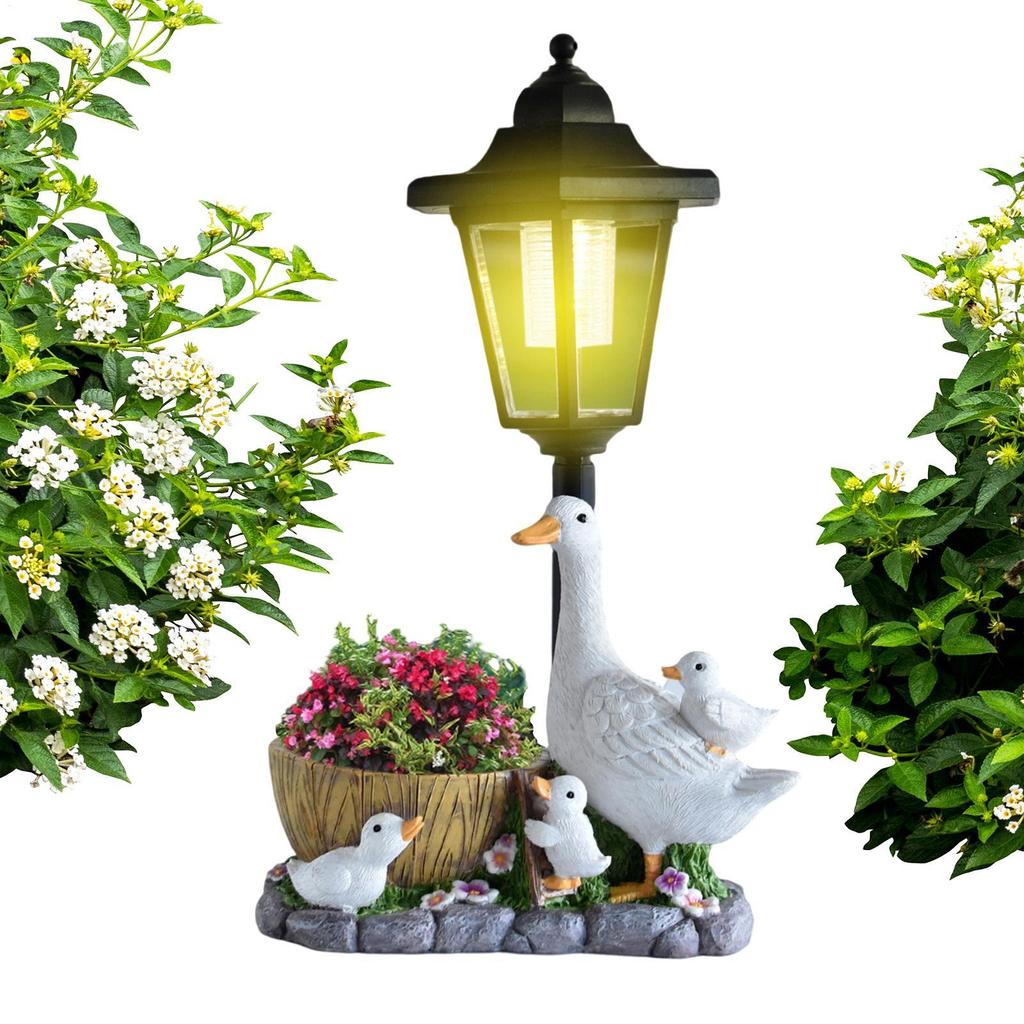 Solar Duck Night Light Outdoor Garden Decor Waterproof Cute Animal Figure for Yard Patio Pathway Lawn Party Favor Wedding Gift