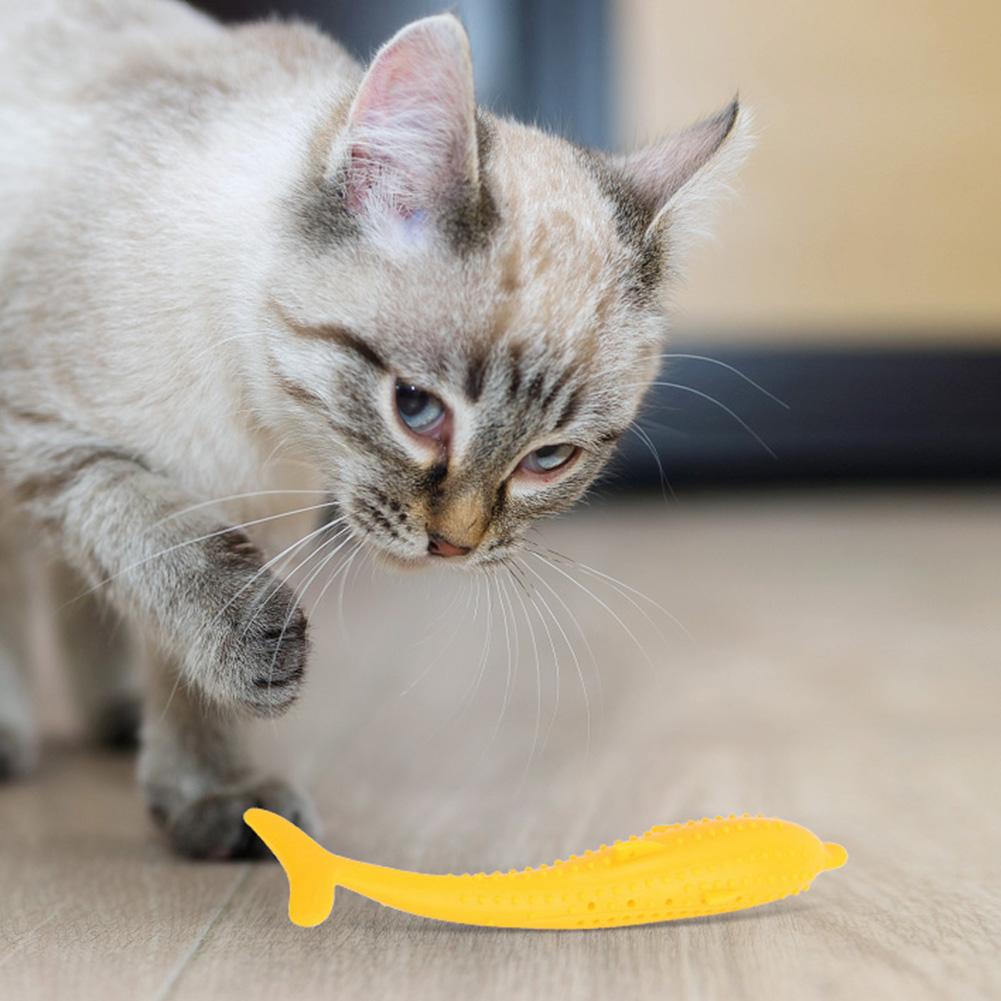 Soft Silicone Catnip Fish Cats Toys Pet Cat Chewing Clean Teeth Training Interactive Toys