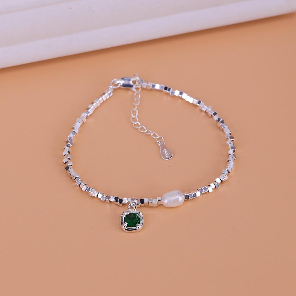 VENTFILLE Bracelet en argent sterling 925 avec perles et nœuds en bambou pour femme et fille, bijoux coréens simples, cadeau d'anniversaire, livraison directe