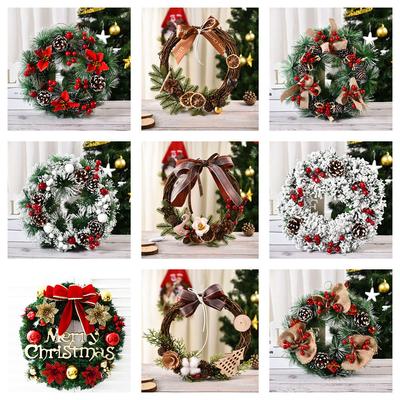 1pc Christmas Decor Holiday Wreaths Wreaths Window Decoration Door Hanging Venue Decoration Christmas Supplies Christmas Wreaths