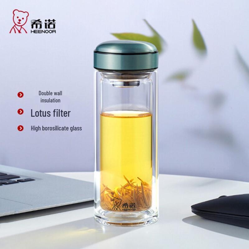 Xinuo XN-6557 Double Wall Portable Glass Tea Bottle