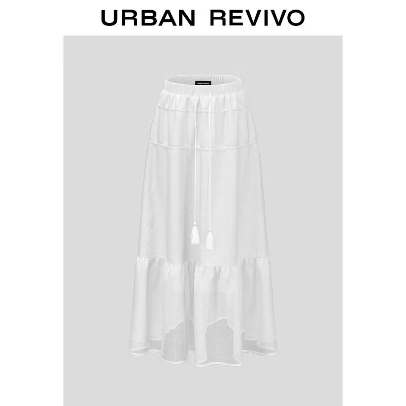 UR 2025 Autumn Women s Textured Tassel A-Line Skirt XS