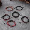 Trending Handmade Leather & Woven Multi-Layer Bracelet Set - 6 Piece
