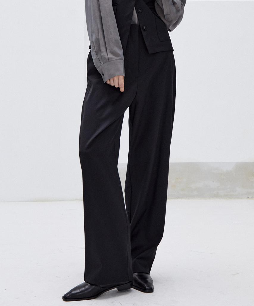 Mario Plain Wide Pants (Black)