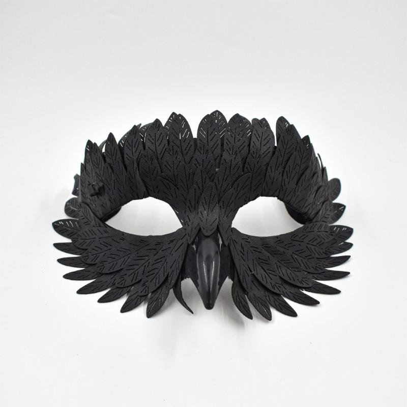 Maschera di Maschera Maschera d'Aquila Maschera Mezza Faccia Maschera per Role Playing Maschera da Festa Maschera con Becco d'Uccello e Piume Maschera per Costume di Halloween