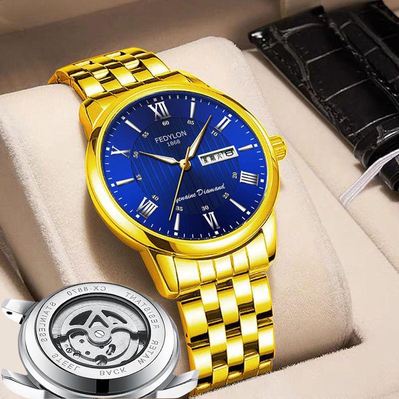 Ceasuri bărbătești cu adevărat Tourbillon, complet automat, nemecanic, calendar dublu, impermeabil, brand la modă, ceasuri bărbătești