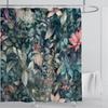Aquatic Plants Floral Shower Curtain Waterproof Shower Curtain Polyester Fabric 3D Printed Curtain Bathroom Decoration With Hook