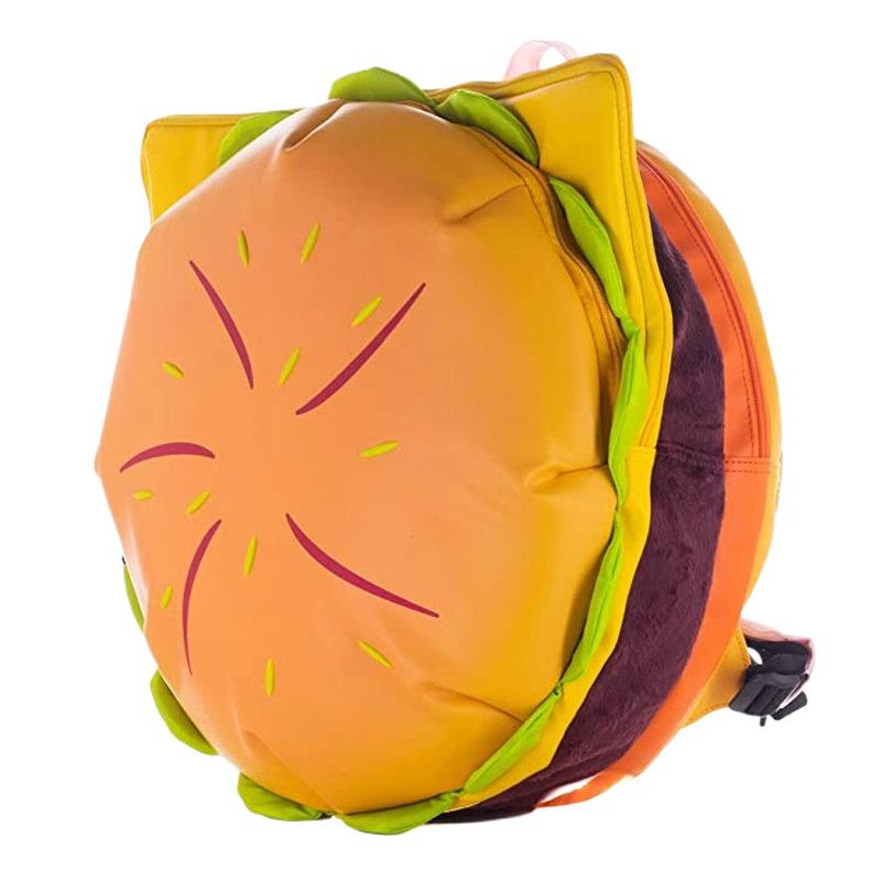 Cartoon Cheeseburger Backpack Multi-Compartment Cute Large Capacity Funny Plush Hamburger Burger Backpack Daypack for Kid Adult