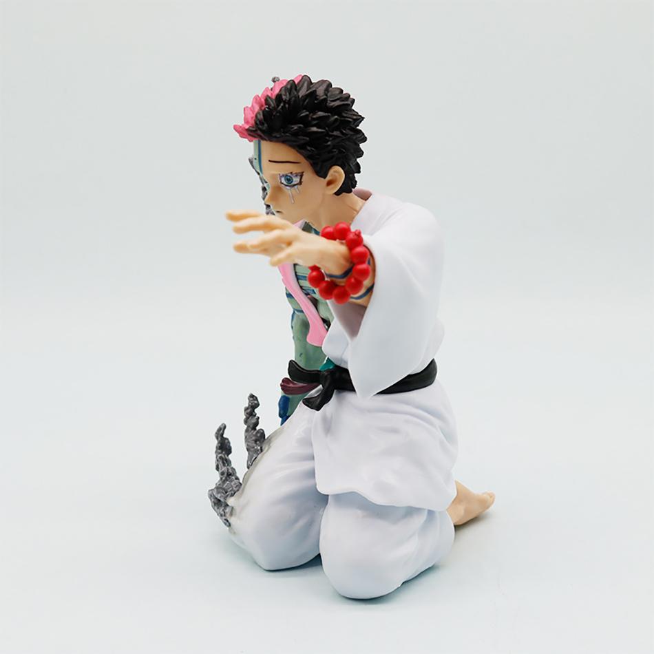 Anime Demon Slayer Akaza Hakuji Cry Face Kneeling Posture 14cm PVC Model Statue Figure Collectible Periphery Good Present Toy Doll