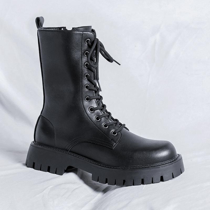 Fashion Luxury Brand Men's Boots High Top Designer Casual Shoes High Quality Leather Business Boots Outdoor Work Boots Hombre Male Botas