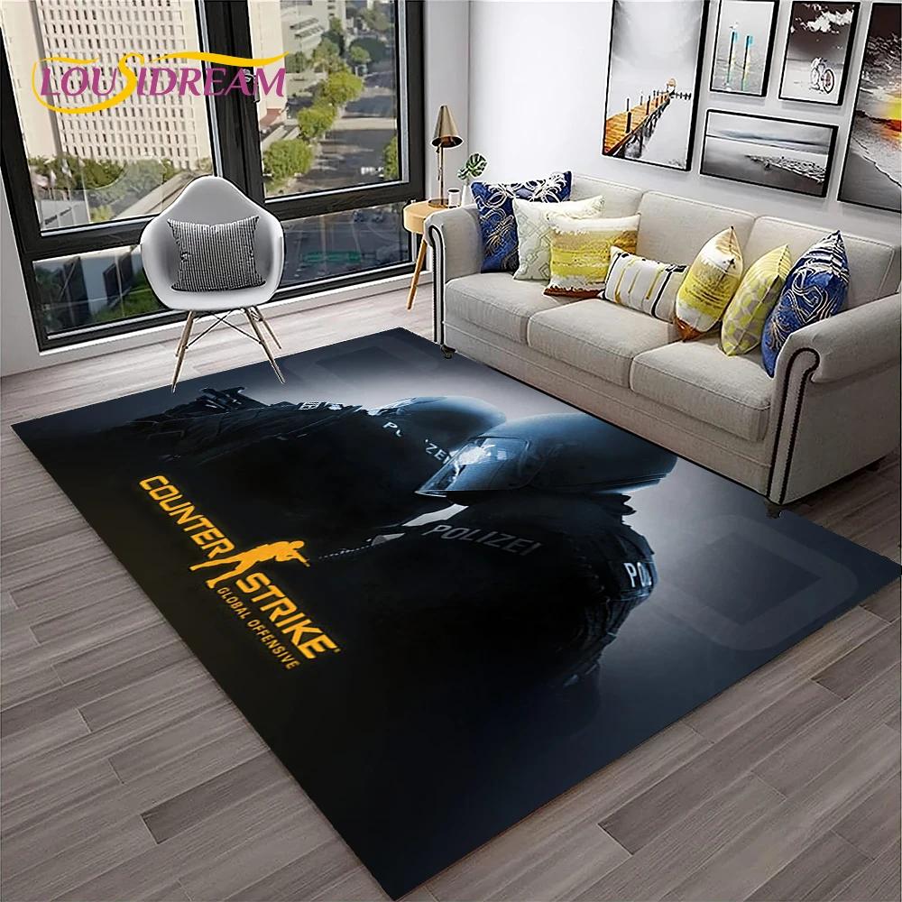 3D CS GO Game,Counter Strike Gamer Carpet Rug for Home Living Room Bedroom Sofa Doormat Decor,kids Area Rug Non-slip Floor Mat