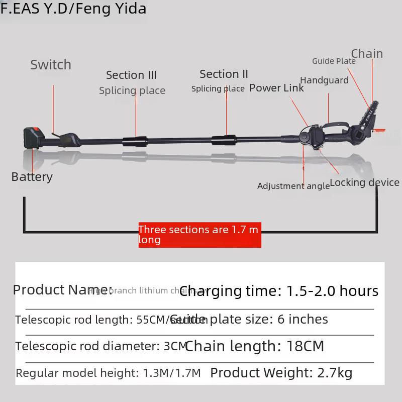 "Premium Oppladbare Teleskopiske Elektriske Beskjæringssager: Det beste utvalget for beskjæring av grener i stor høyde"