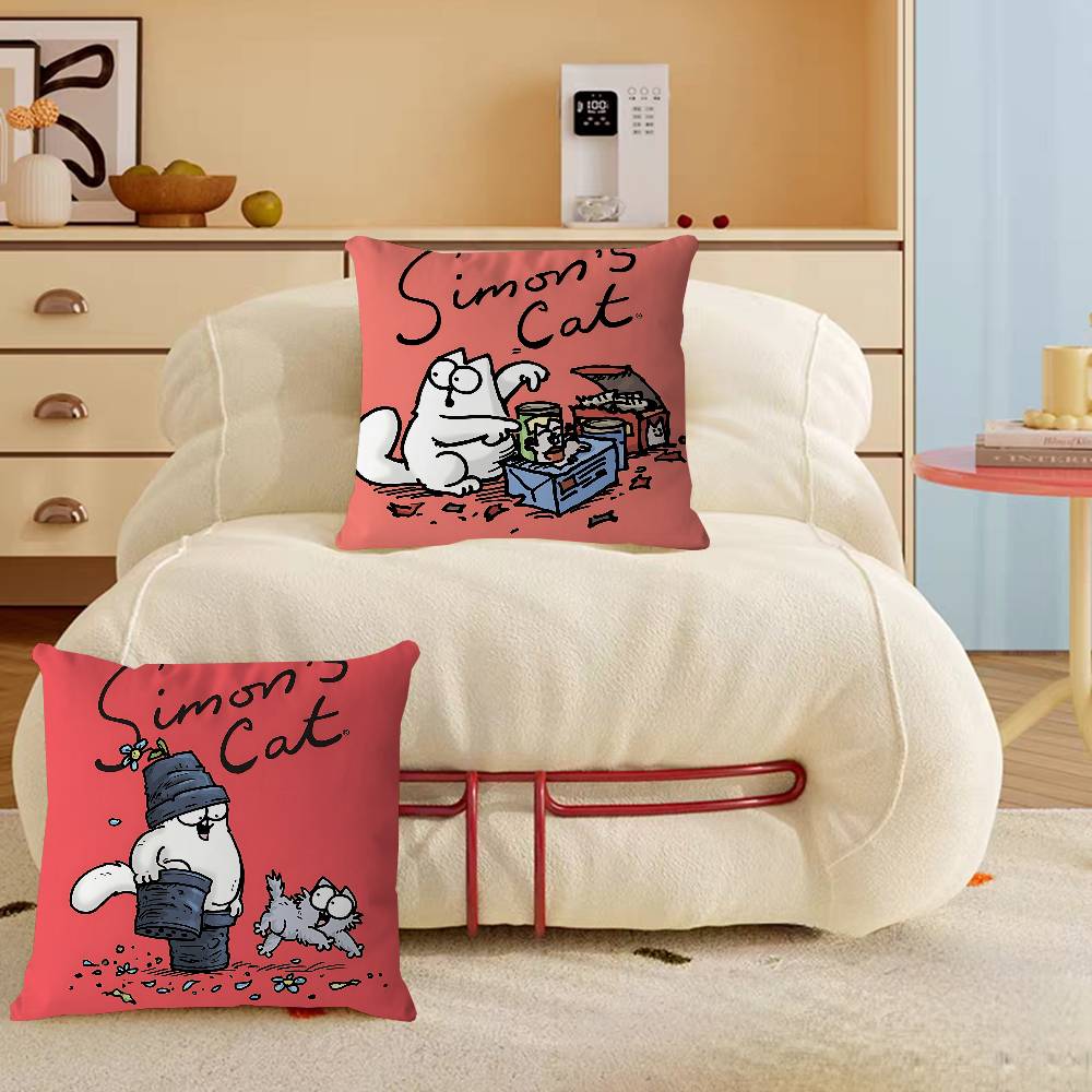 Kreskówkowy-SIMONS CATS poszewka na poduszkę pokrowiec na poduszkę na sofę dekoracja domu pokoju prezent dla dzieci