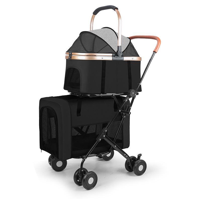 Foldable Pet Stroller for Dogs and Cats - Cross-Border Export