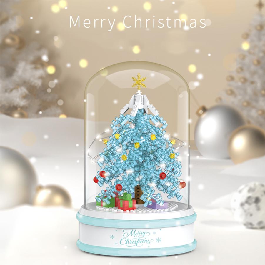 Children'S Puzzle Puzzle Toys Crystal Christmas Tree Music Boxes Assembly Building Blocks, Toys Christmas Gifts