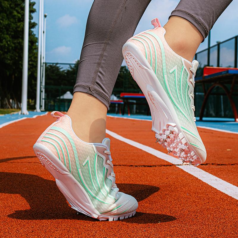 Men Track Field Shoes Professional Training Sneakers 8-Spike Running Spiked Shoes Women Sprint Race Running Sports Shoes Anti-slip