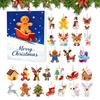 Gingerbread Man Christmas Countdown 2D Flat 24 Day Ornament Gingerbread Man Countdown Calendars for Holiday Classroom Desk Wall