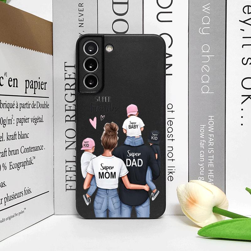Super Mom and Super Dad Baby Family Phone Case for Samsung Galaxy A15 A35 A55 A16 A54 A53 A52 A71 5G Soft Covers Boy Girl Fundas