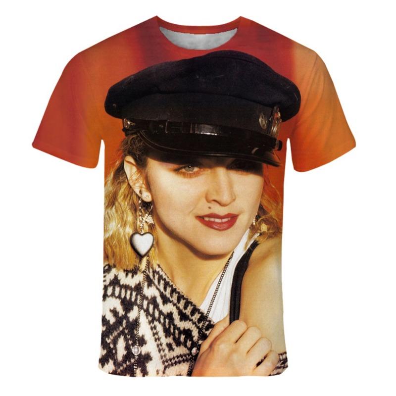 Summer Fashion Trend Personalized Singer Madonna 3D Printed Printed Printed Pattern Casual and Comfortable T-shirt