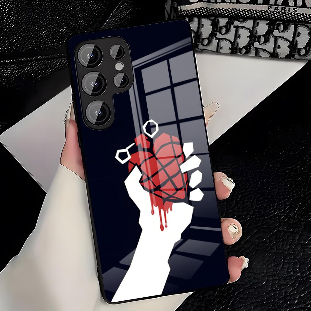 G-Green Day Band Phone Case For Samsung A25 A13 A33 5G A54 A36 A35 A56 A52 A14 Shockproof Glass Cover
