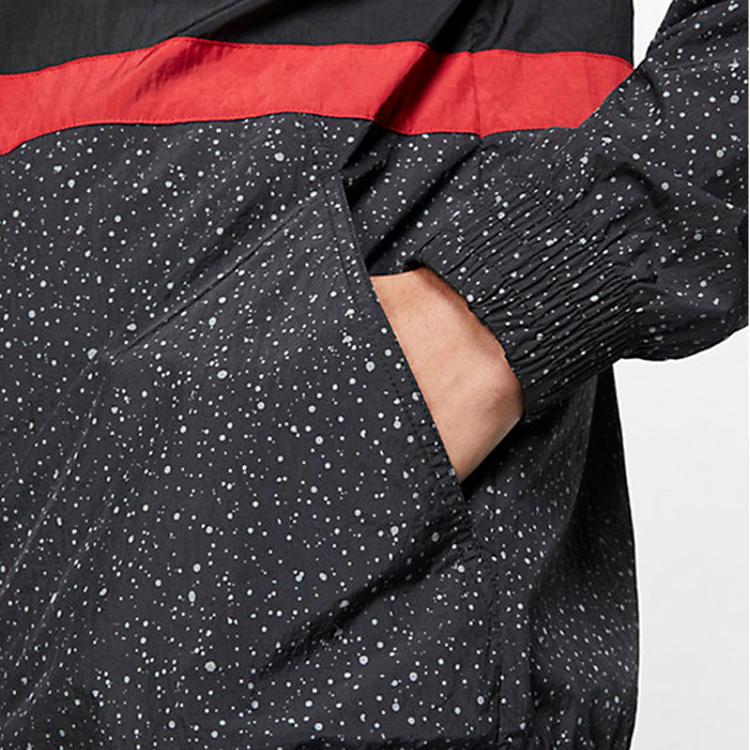 Jordan Sports Windproof Hooded Jacket Men Jackets Black Red CZ2495-010
