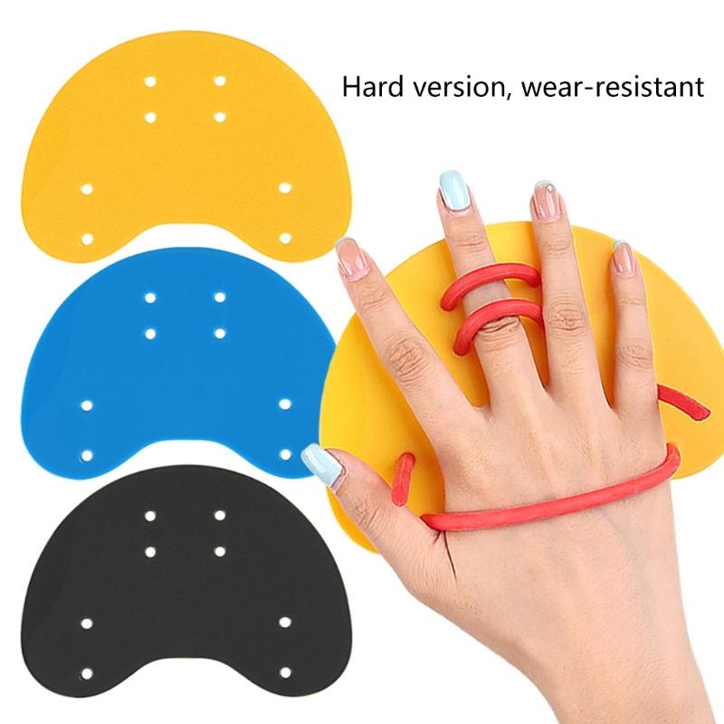 Set of 2 Hydrodynamic Swim Training Gear Flexible Silicone Hand Fins Suitable for Competitive Swimmers and Beginner