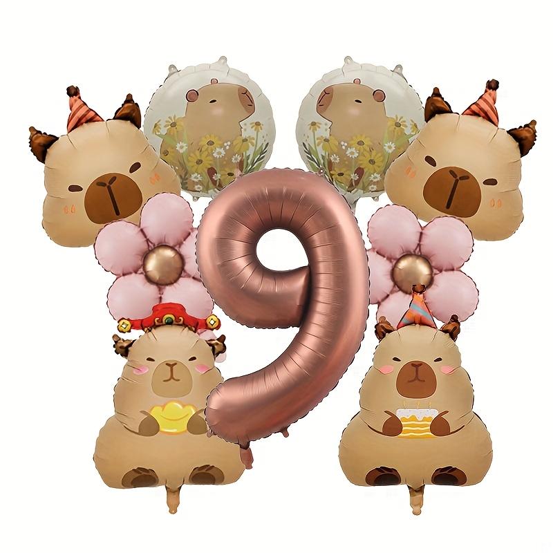 

1Set Cartoon Animal Capybara Theme Birthday Cake Balloon Banner Children Party Decorations Number Foil Balloon Baby Shower Gifts 32inch
