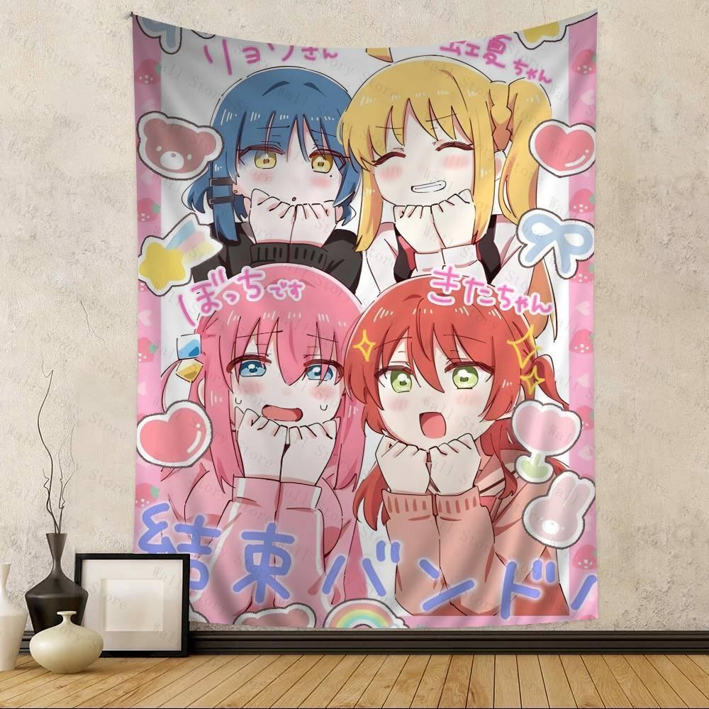 Bocchi the Rock Kessoku Band Wall Tapestry of Hitori Ryo Nijika Kita Cozy Room Decor for SliceofLife Anime Fans Tapestry