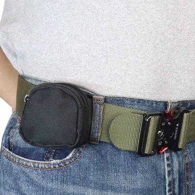 Men’s Molle Pouch – Nylon Double Zipper Pocket, Lightweight Outdoor Coin Purse, Card Holder, Key Organizer, Belt Waist Bag for Camping, Hiking