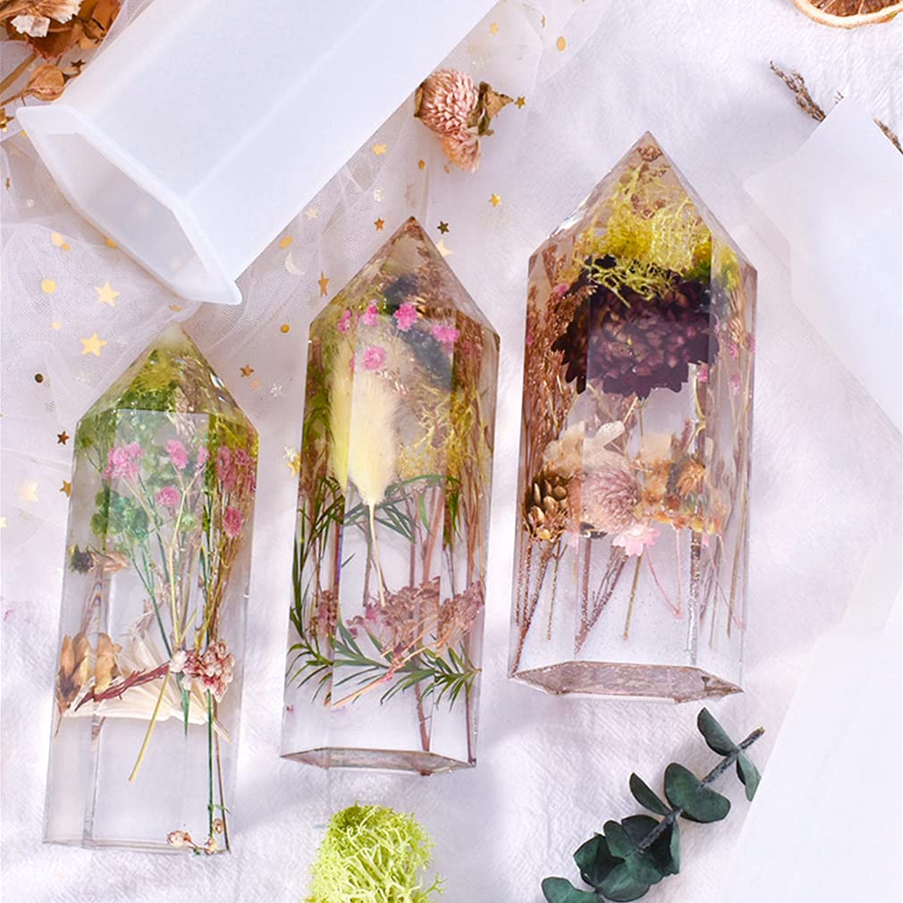 iSuperb Crystal Mineral Cone and Hexagon Crystal Candle Molds (3 Types) DIY Molds for Handmade Resin and Silicone Candles (Crystal)