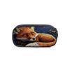 Cute Fox Pattern Layered Fabric Pencil Case for Boys and Girls Best Gift 2D Cartoon School & Office Use