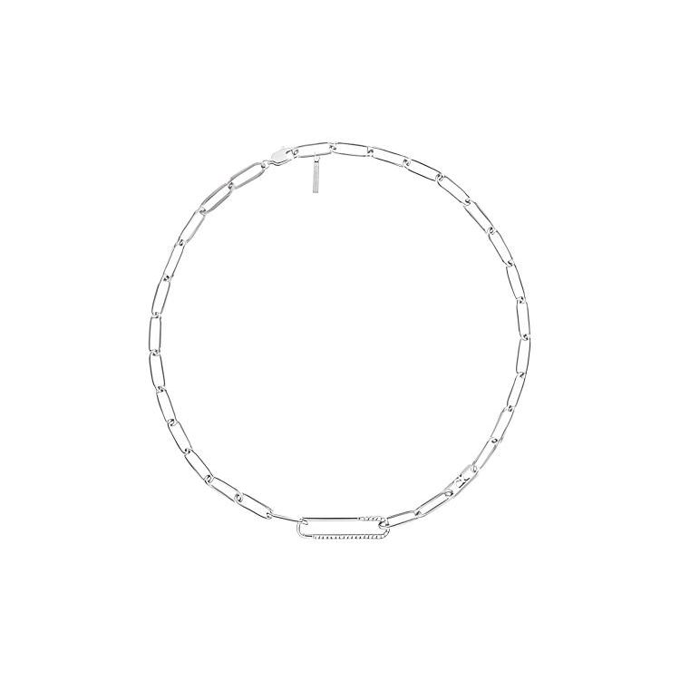 Calvin Klein Fashion Series Silver Plated Steel Clip Crystal Necklace Women necklace 35000536