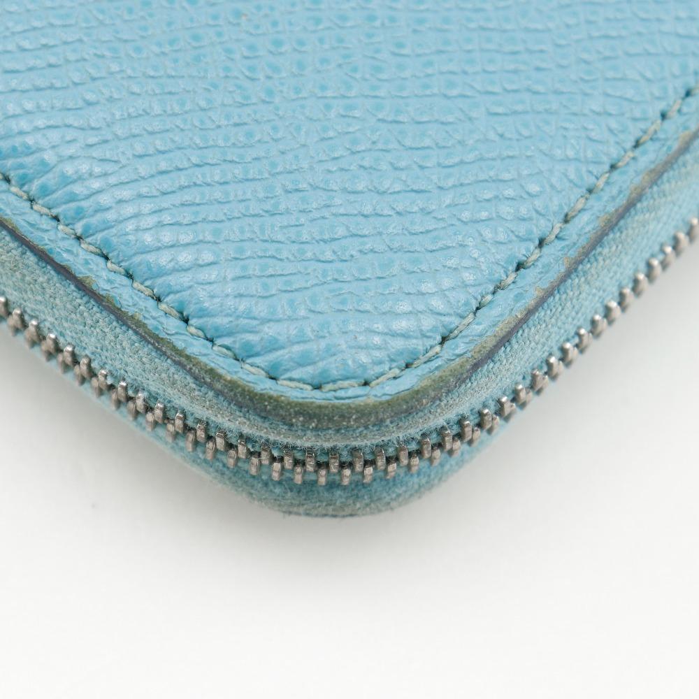 HERMES Azap Silk in Long Purse Blue Dunol light blue Epsom Women Used