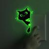 1pc Green Glow-in-the-Dark “Little Black Cat” Wall Sticker—Perfect for Decorating Your Entryway Self-Adhesive 2D Flat Design