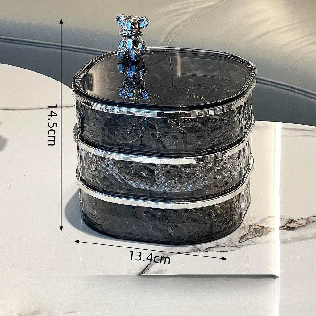 Rotating Earring Jewelry Storage Box Hairpin Scrunchie Necklace Stud Dust Box