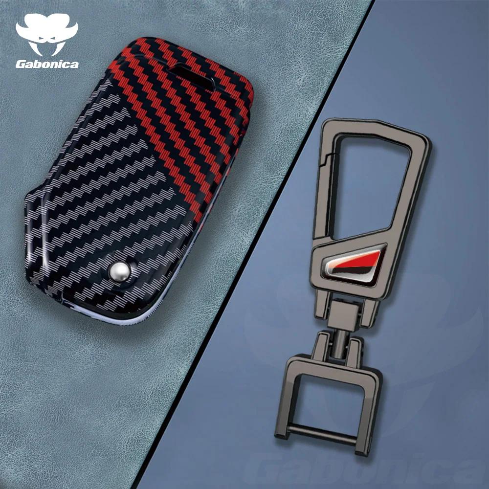3 4 Botton Carbon Fiber Shell Fob Holder For Kia Sportage R Stinger Gt Sorento Ceed Cd Cerato Forte   Car Key Case Cover