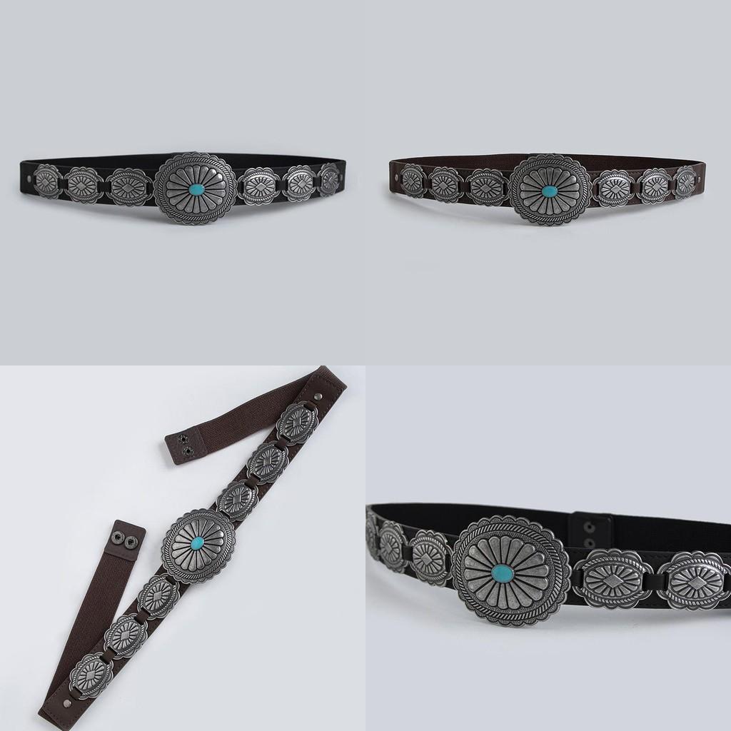 Bohemian Western Fashion Belt For Women With Elasticity And Geometric Design
