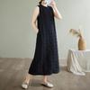 Elegant Round-Neck Sleeveless Tank Dress for Women New Summer Style Loose-Fitting Textured High-End Exquisite Long Dress