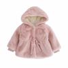 Winter Girls Coat Warm Mink Fur Padded Thickened Long Sleeve Hooded Coats Baby Kids Children Jacket Outerwear