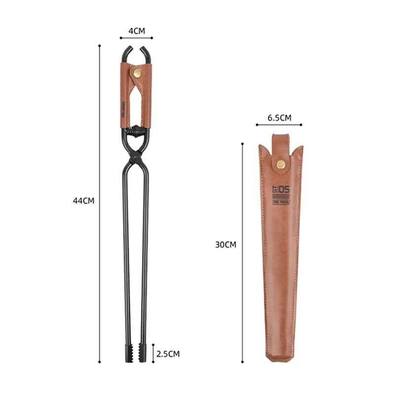 ShineTrip Neuer Outdoor Camping Feuerhaken Verdickter Anti-Verbrühungs-Kohlenstoffstahl Feuerhaken Picknick BBQ leicht tragbar