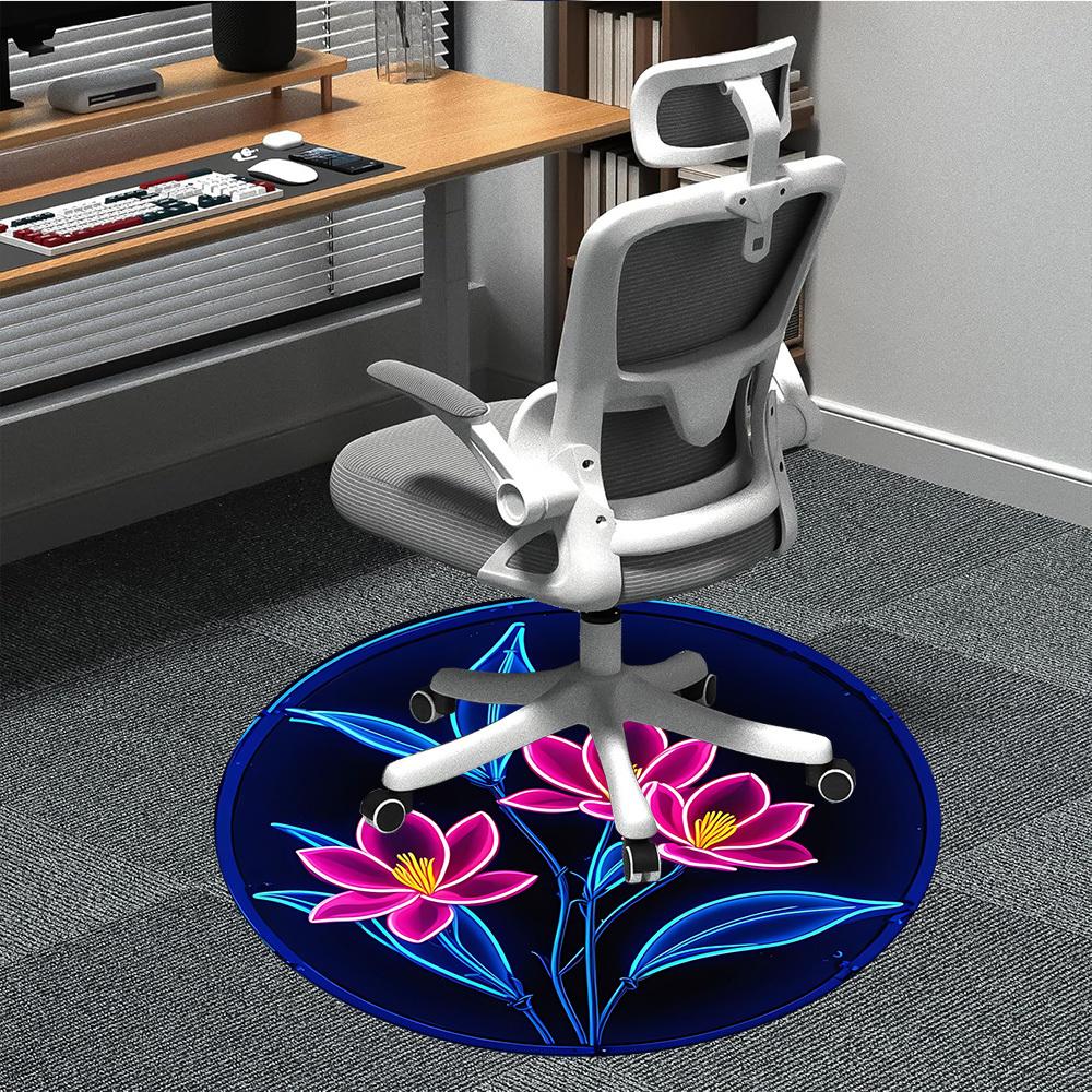 

1pc Neon Flowers Chair Carpet for Office, Non-slip, Soft and Durable Office Rug for Decoration, Perfect for Office yy251229203 80cm by 80cm