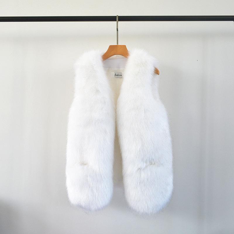 Autumn and Winter New Faux Fox Fur Grass Vest Women's Short Fashion Loose Mink Fur Coat Women's Sweetheart