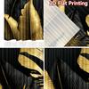 Set Of 2 Minimalist Flat Printing Curtains Without Rod Golden Black Leaves Valentine Is Day Festival Fabric Curtain Polyester