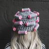 Thick Hair Curler Knitted Hat Warm Curly Hair Yarn Beanie Creative Pullover Cap  Outdoor