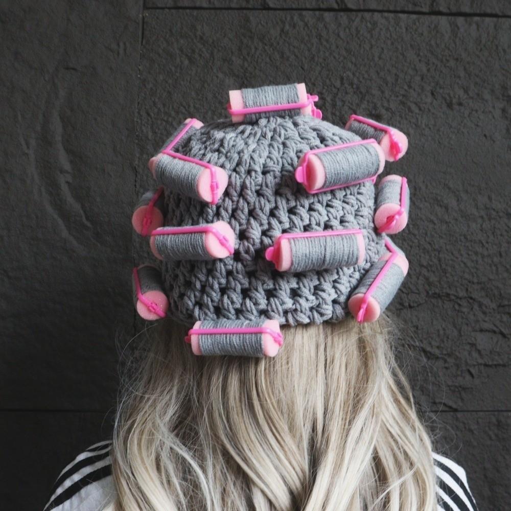Thick Hair Curler Knitted Hat Warm Curly Hair Yarn Beanie Creative Pullover Cap  Outdoor