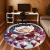 1PC Dreamcatcher Roses Feathers Round Chair mat Area Rug - Non-Slip, Floor Mat for Office, Bedroom, home decor Christmas Gift c0528019