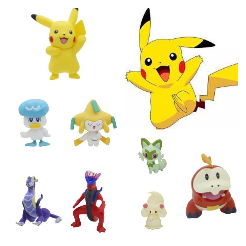Set Of 8 Cartoon Pokemon Pikachu Mini Figures 5cm Size, Non-electric, Static Display