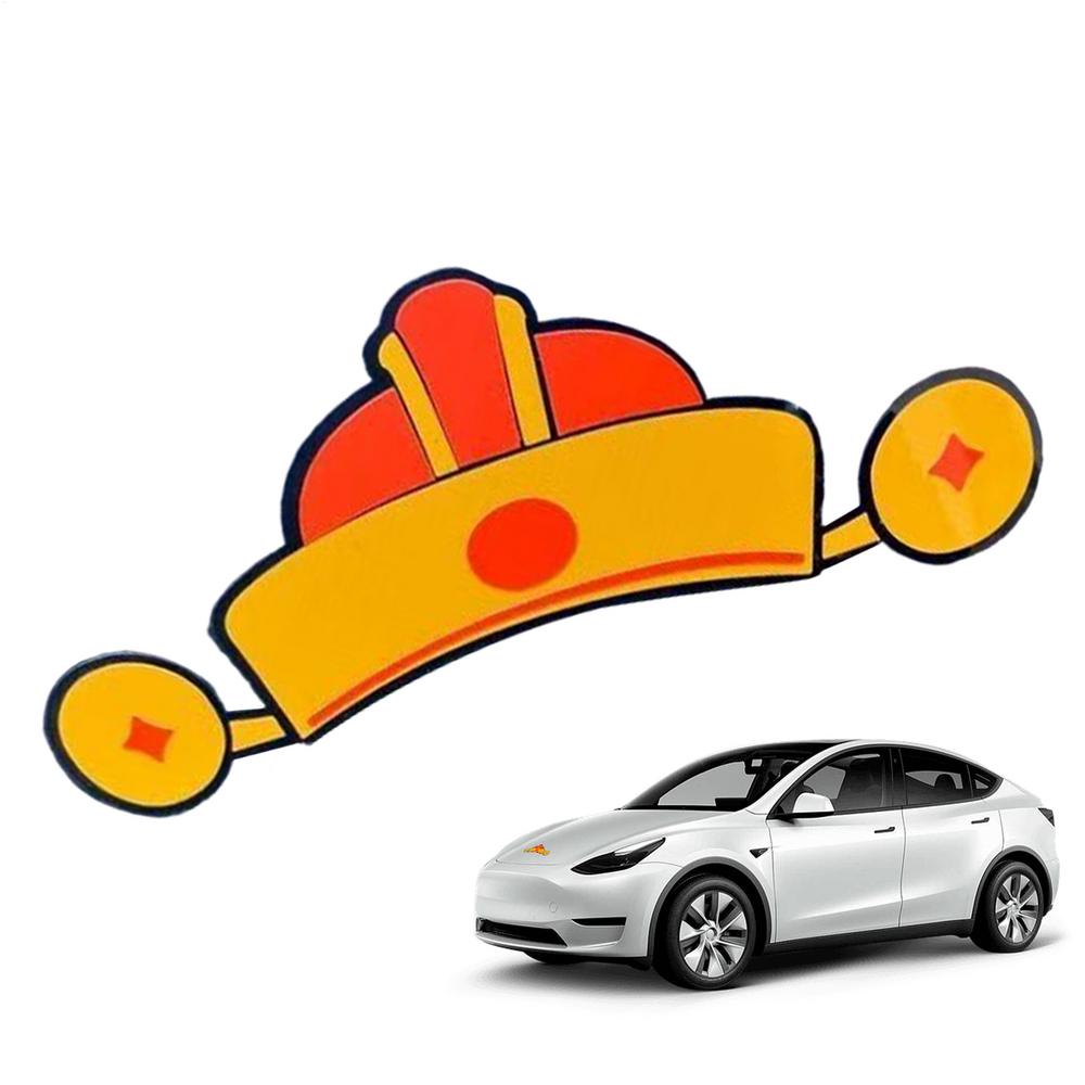 For Tesla Model 3/y Christmas Car Emblem Sticker Self-Adhesive Waterproof Festive Santa Hat Antler Decal Holiday Supplies
